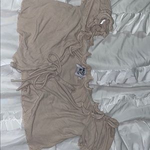 beige off the shoulder top